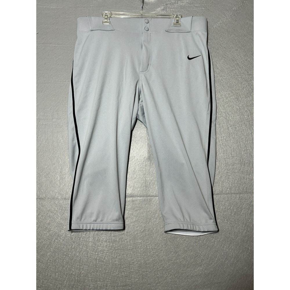 Nike Vapor Select High "Knicker" Baseball Pants Grey/Black Piping Mens Size XL.
